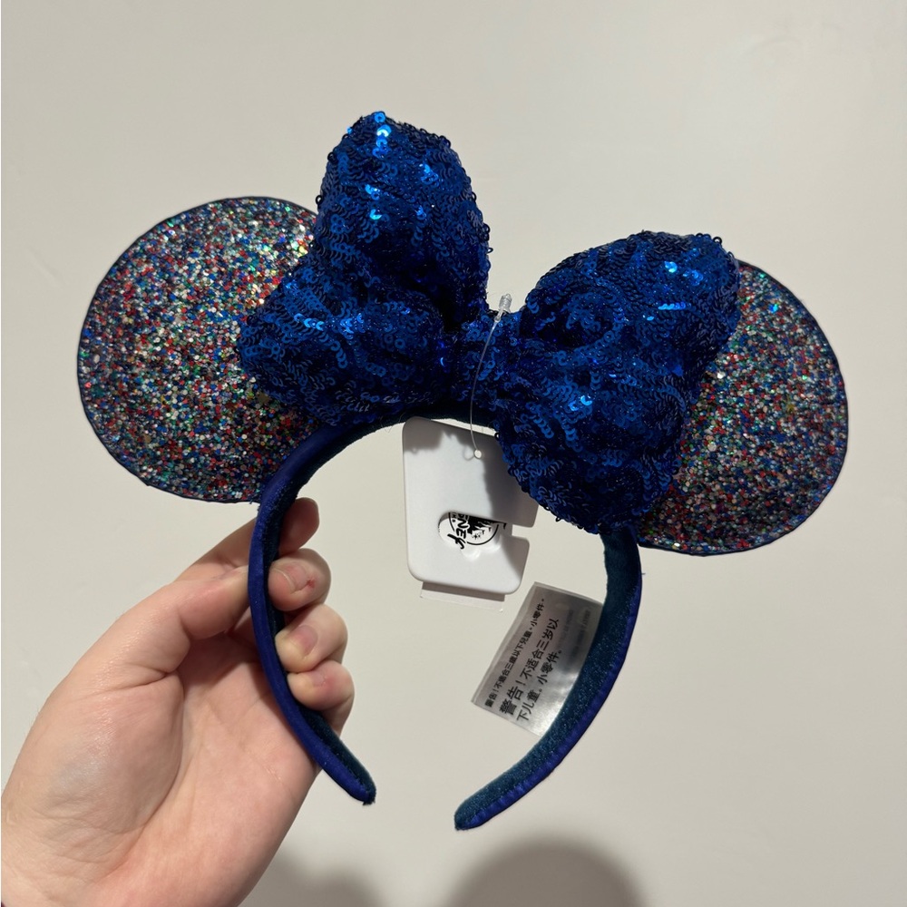 Disney Blue Sequin Minnie Mouse Ears Headband
